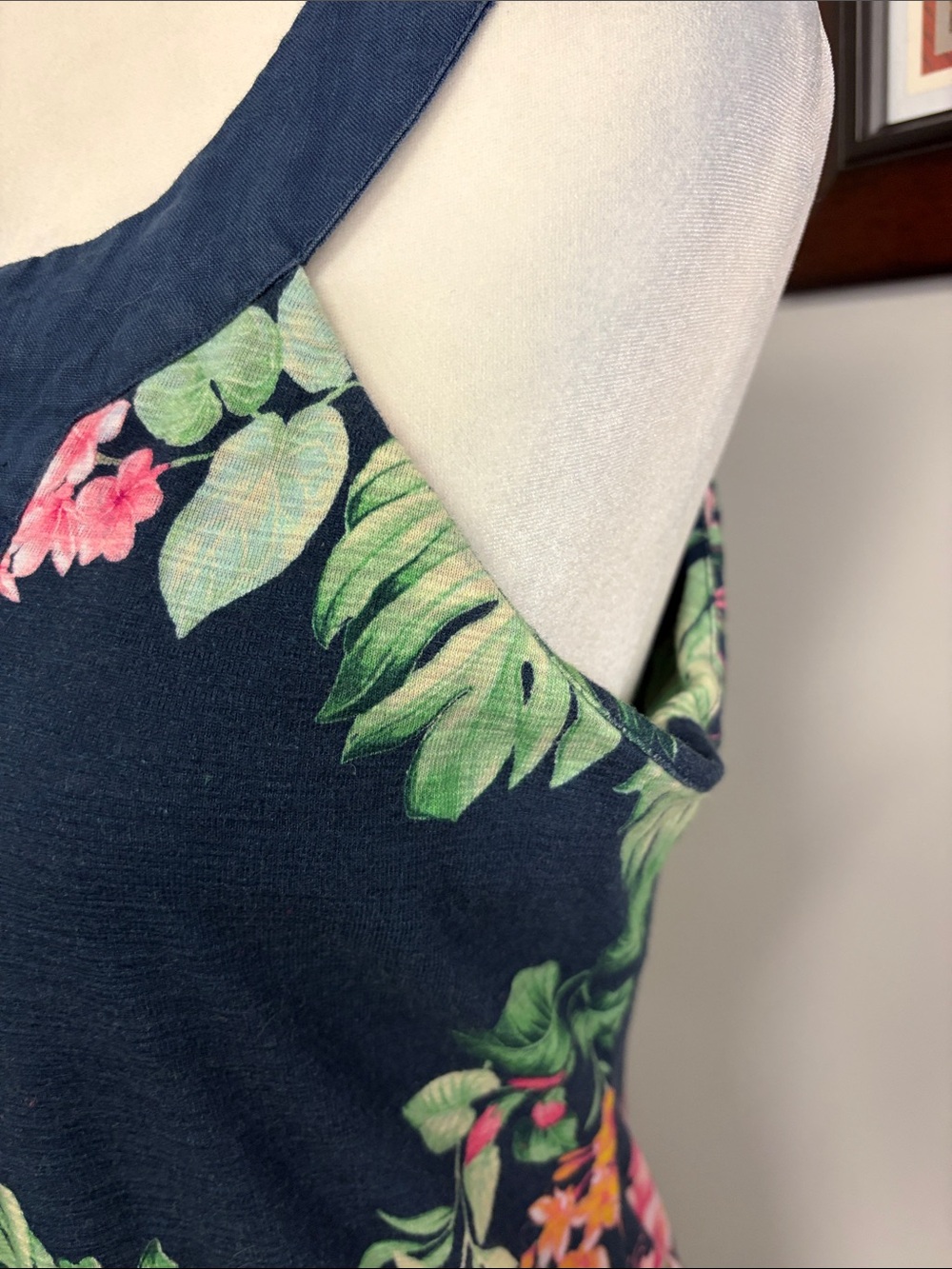 Tommy Bahama Womens Tropical Floral Halter Maxi dress cotton linen medium - Picture 3 of 5